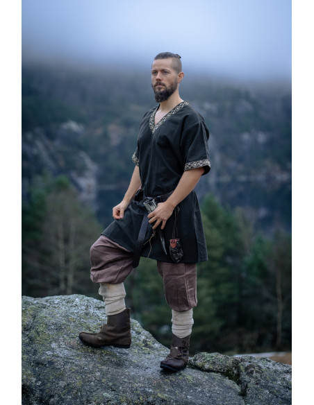 Túnica vikinga curta modelo Loki, negro