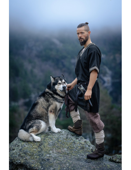 Túnica vikinga curta modelo Loki, negro