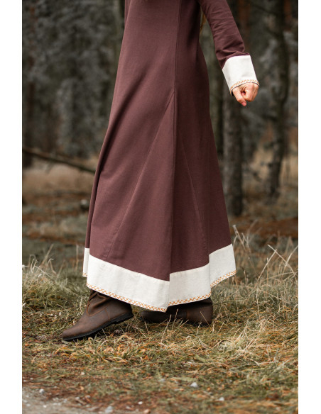Vestido mulher vikinga Jorunn, Marron...
