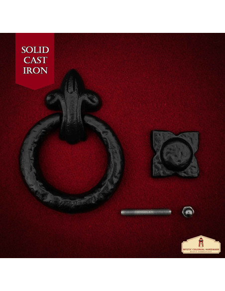 Aldaba porta medieval com aro em...