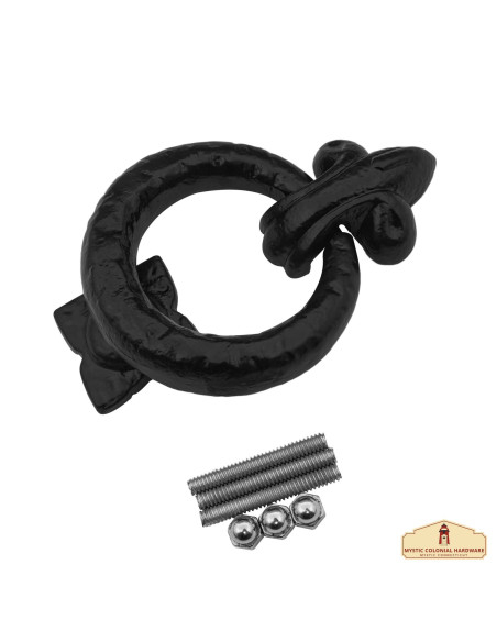 Aldaba porta medieval com aro em...