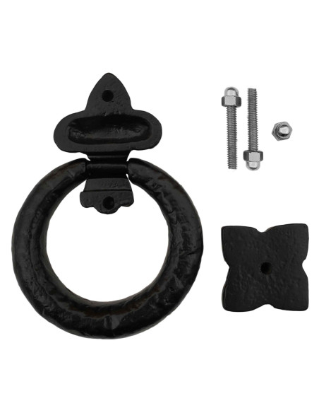 Aldaba porta medieval com aro em...