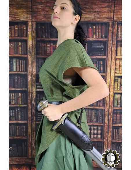 Tahalí medieval couro preto modelo...