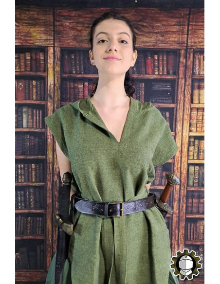 Tahalí medieval couro preto modelo...