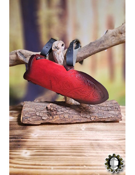 Tahalí medieval couro vermelho modelo...