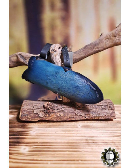 Tahalí medieval couro azul modelo Jerome