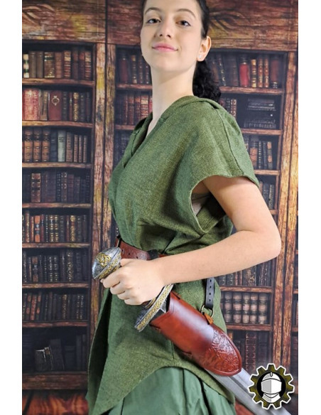 Tahalí medieval couro marrom modelo...