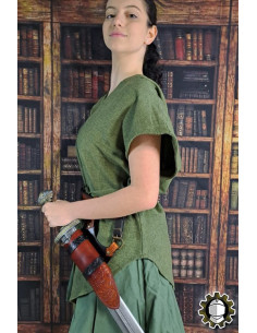 Tahalí medieval Brian, mão direita couro marrom 2