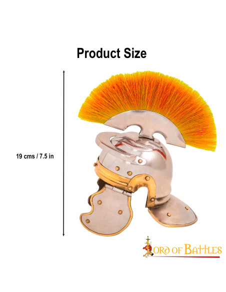 Minicapacete romano com pluma e...