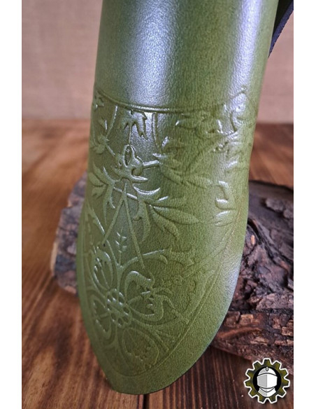 Tahalí medieval adagas couro verde...