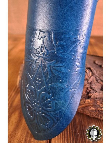 Tahalí medieval adagas de couro azul...