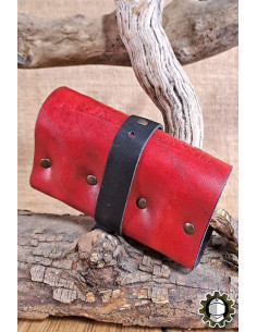 Bolso medieval em couro vermelho para 3 poções, Tarryon 2