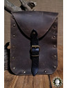 Bolsa medieval em couro marrom modelo Jerome