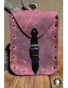 Bolsa medieval em couro vermelho modelo Jerome