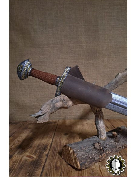 Tahalí espada mão direita couro marrom