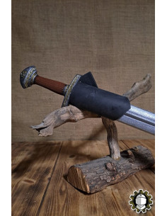 Tahalí espada mão direita couro preto