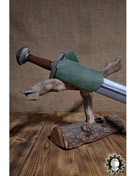 Tahalí espada mão direita couro verde