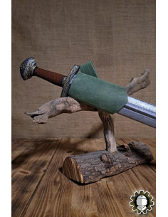 Tahalí espada mão esquerda couro verde