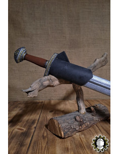 Tahalí espada mão esquerda couro preto