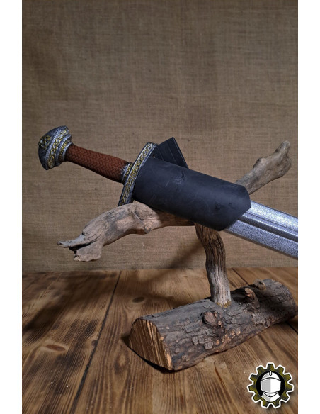 Tahalí espada mão esquerda couro preto