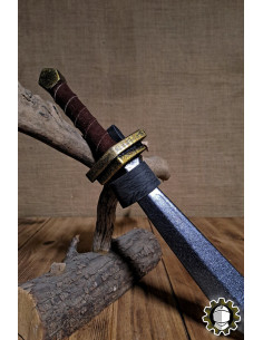 Tahalí de couro para adagas, cor preta 2