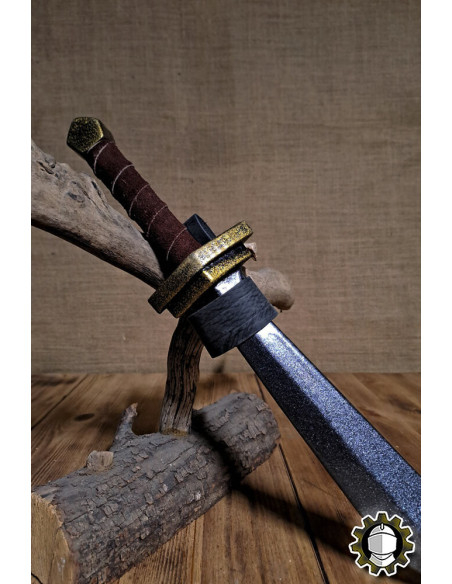 Tahalí de couro para adagas, cor preta