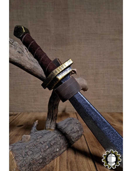 Tahalí de couro para adagas, cor marrom