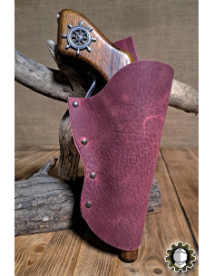 Estojo em couro mão direita, cor vermelha