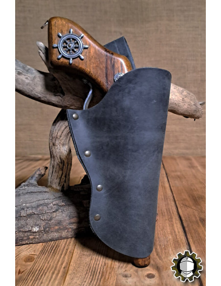 Estojo de couro mão direita, cor preta