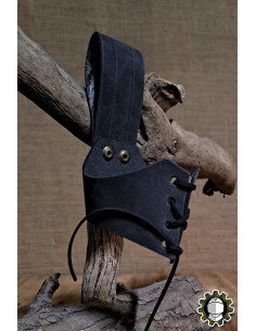 Tahalí de couro para chifre, cor preta