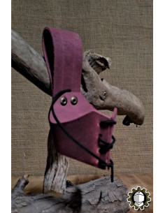 Tahalí em couro para chifre, cor vermelha