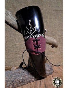 Tahalí em couro para chifre, cor vermelha 2