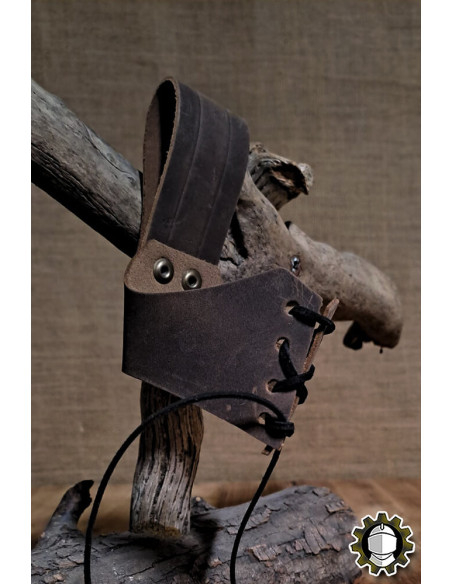 Tahalí em couro para chifre, cor marrom