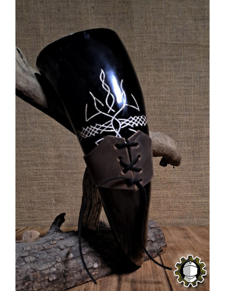 Tahalí em couro para chifre, cor marrom