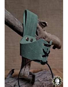Tahalí em couro para chifre, cor verde