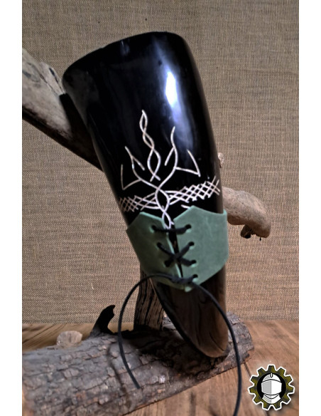 Tahalí em couro para chifre, cor verde