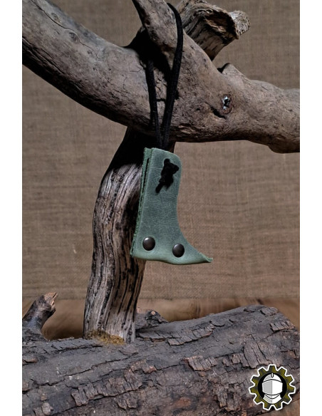 Tahalí de couro para espadas, cor verde