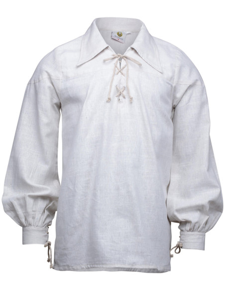 Camisa medieval em linho modelo...