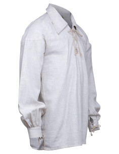 Camisa medieval em linho modelo Sawyer, branco natural 2