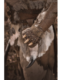 Brazaletes bárbaros longos modelo Berseker, marrom