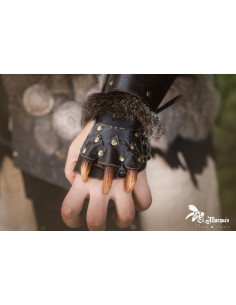 Braçais bárbaros longos modelo Berseker, negro