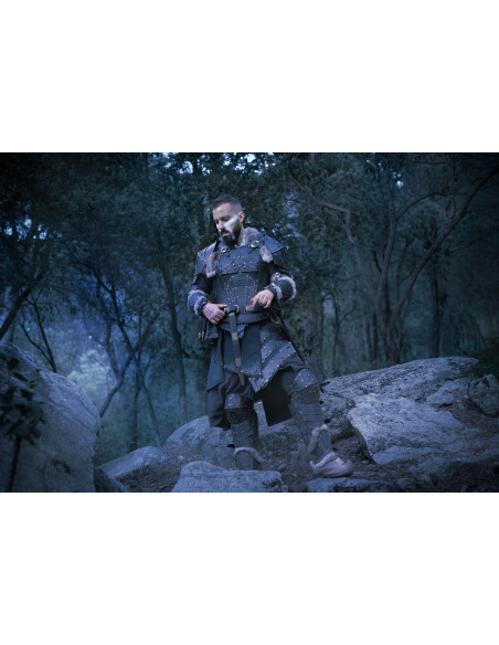 Peto vikingo em couro modelo Baldur,...