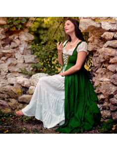 Vestido medieval celta longo cor verde 2