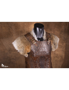 Peto vikingo em couro modelo Baldur, marrom