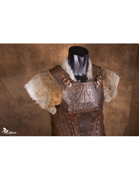 Peto vikingo em couro modelo Baldur,...