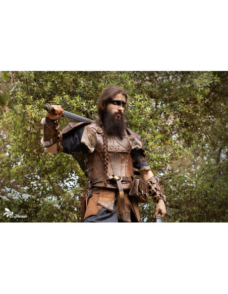 Peto vikingo em couro modelo Baldur,...