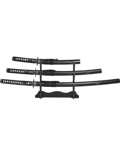 Conjunto Katana Wakizashi e Tanto modelo Samurai, com...