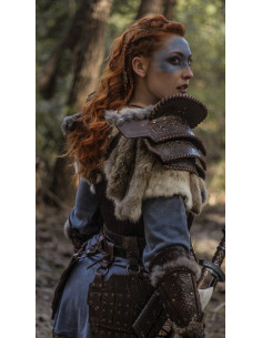 Hombrera celta em couro, modelo Bárbaro 2