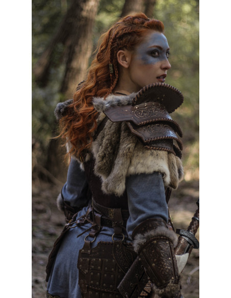 Hombrera celta em couro, modelo Bárbaro