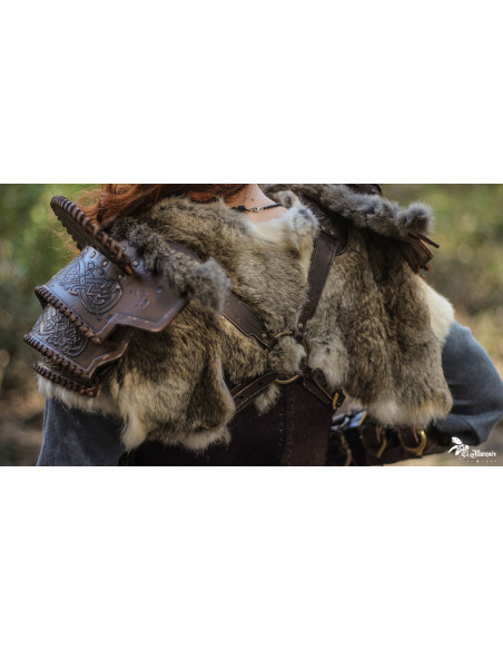 Hombrera celta em couro, modelo Bárbaro